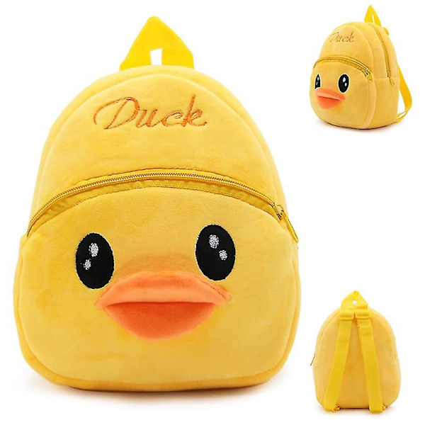 3D tecknad barn skolväska djur ryggsäck dagis skolväskor för pojkar flickor söt plysch leksak mini ryggsäck mochila A- Snngv（anka）