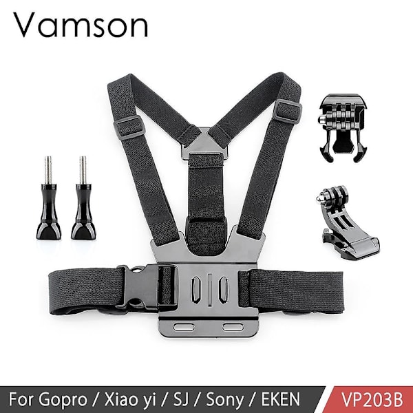 Vamson Gopro Hero 10 9 8 7 6 5 4 lisävarustepaketti Rintavalja kelluva bobberi Adapteri kiinnike Yi 4k Sjcam Eken kameralle（VP203B）