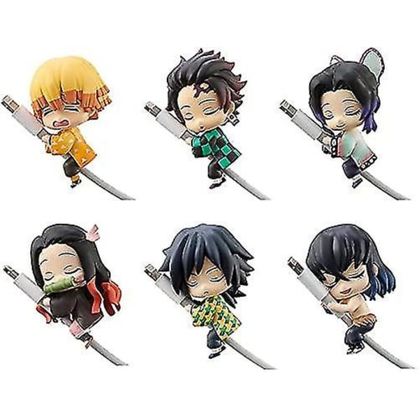 6 st Demon Slayer Bite Cable Pet Protector - Kreativa söta animeladdare husdjursskyddskompisar (endast kompatibel med Iphone-sladdar). Kopps kantfigur, present Fo