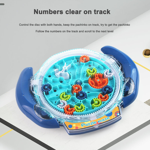 Mind Puzzles for Kids 3+, 3D Maze Puzzle for Kids, Brain Teasers Gravity Ball Game Maze Ball Puzzle Leksakspresenter för barn（Blå）