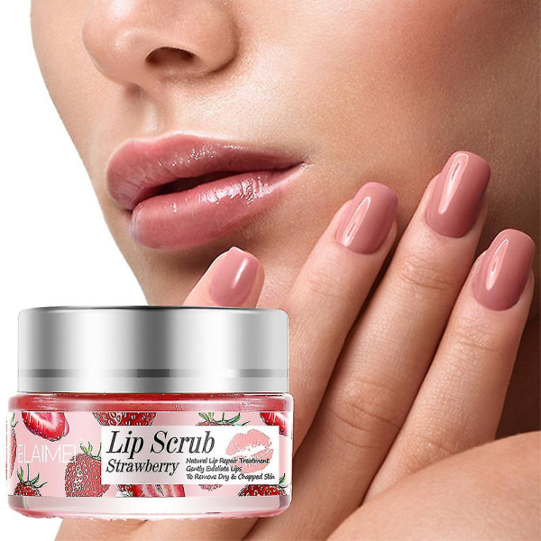 Lip Scrub Balm, Women Brighten Lips Scrub Lip Scrub Exfoliator Fuktighetskräm eller spruckna tråkiga läppar Plumping Care Scrub Supplies（Strawberry）