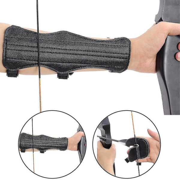 Bågskyttearm Underarmsskydd Fingerflikar Set för traditionell recurve-bågeskytte