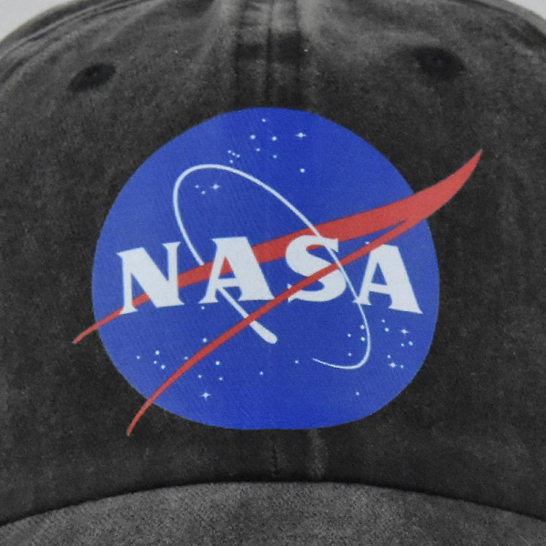 Europæisk og amerikansk NASA Graffiti-print Baseball Cap Farve Screen Printing Peaked Cap Lavet af Gammel Buet Skygge Hat Solhat Personlig Hat