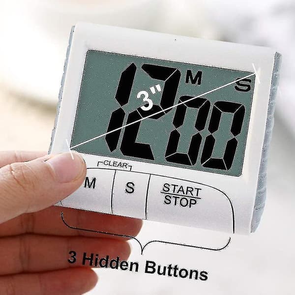 Timer med magnetisk baksida, högt larm, på rep, kökstimer