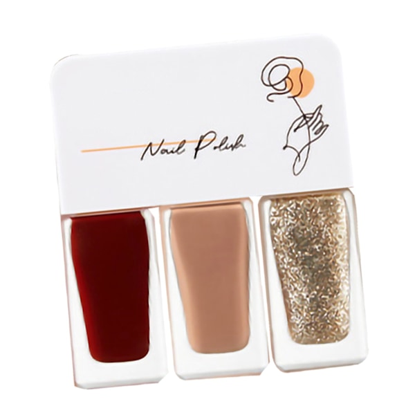 Halloween Party T02 - 3-pack Vattenbaserat Nagellack Set, Snabbtorkande och Lätt att Dra Av, Perfekt för Dejting