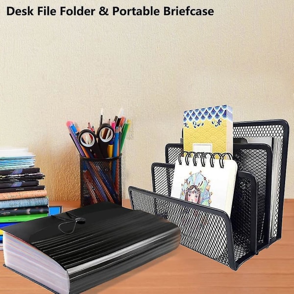 Home Desk Mail Organizer Kompatibel med Office, slot Mesh Letter Sorter/holder Organize Folder
