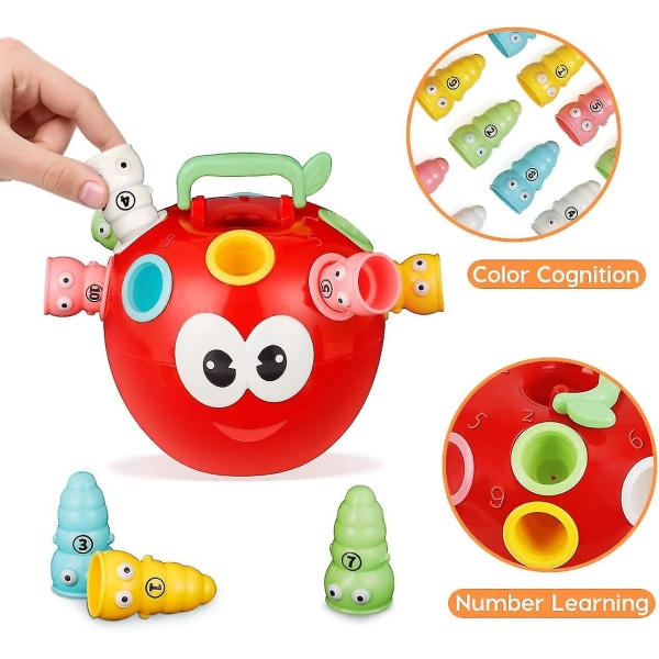 Kids Educational Science Leksaker Söt Apple Shape Sorter Barn Sensoriska leksaker för småbarn