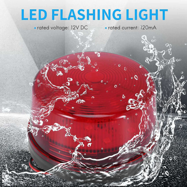 12v Alarm LED Blinkende Strobe Lys Sikkerhetsalarmsystem Rød (rød)