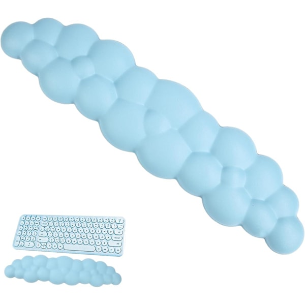 Tangentbordsmoln Handledsstöd, Mjukt Bekvämt Sött Tangentbords handledsstöd Halkfritt Ergonomiskt Stöd Moln Skrivbord Handledsstöd & Memory Foam (blå)