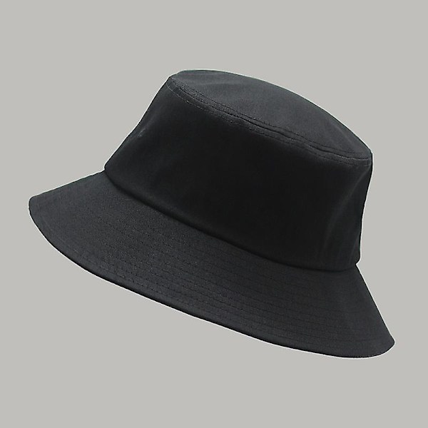 Stor huvud man stor storlek solhatt herr tom fiskare hatt ren bomull Panama keps plus storlek hink hattar 54-57cm 57-60cm 60-63cm（54-57cm，krämig vit）