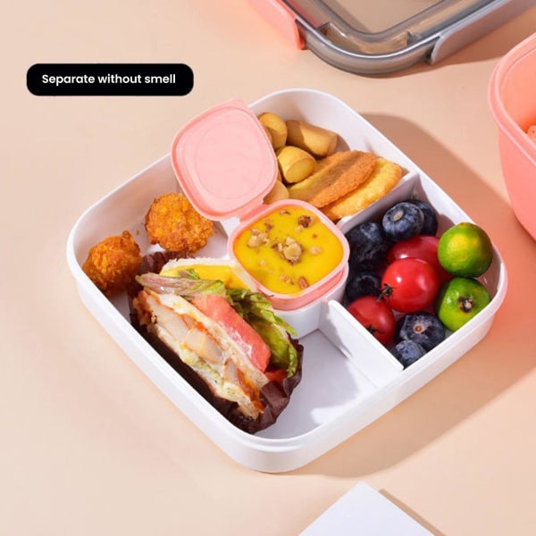 Lunchlådor i plast med dubbla lager Praktisk återanvändbar lunchlåda för hemmakök Matsal
