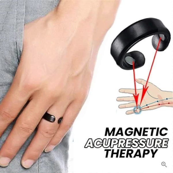4 st Magnetiska Terapi-ringar för Avslappning, Justerbara Öppna Ringar för Kvinnor och Män, Fidget Ringar för Ångest och Stressreducering