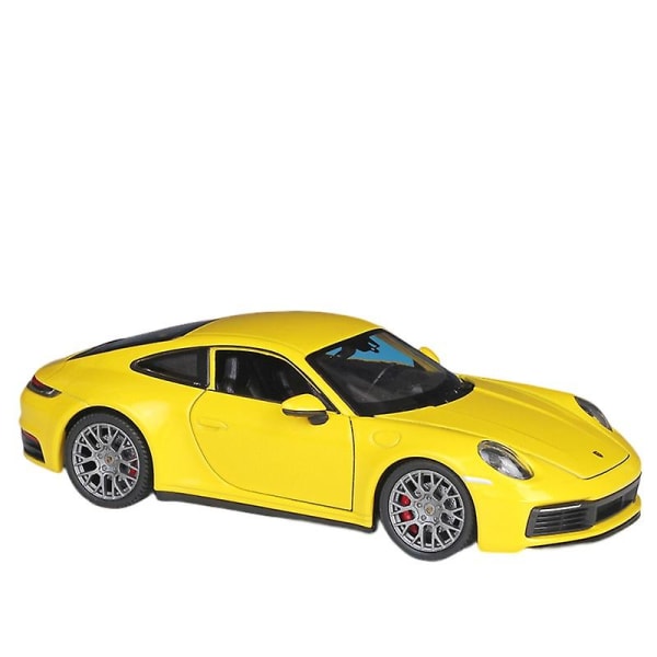 1:24 Lekebil Porsche 911 Carrera 4s Svart Simulering Legering Modell Håndverk Dekorsamling Lekebil Flerfarget valgfritt（gul）