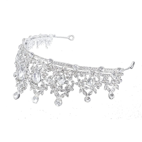 Drottningkrona och tiara prinsesskrona för kvinnor och flickor kristallhårband för brud