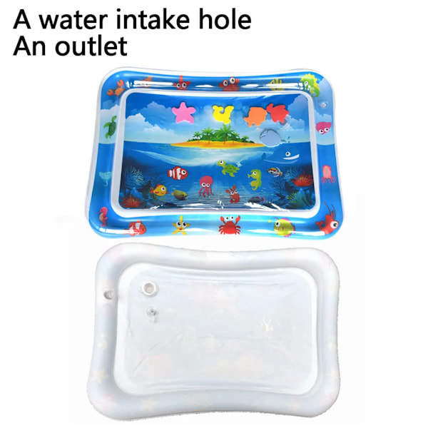 Vattenlekmatta - Aktivitetslekmatta för småbarn 3 6 9 månader - Sensorisk baby leksak present till flickor och pojkar, Island Style