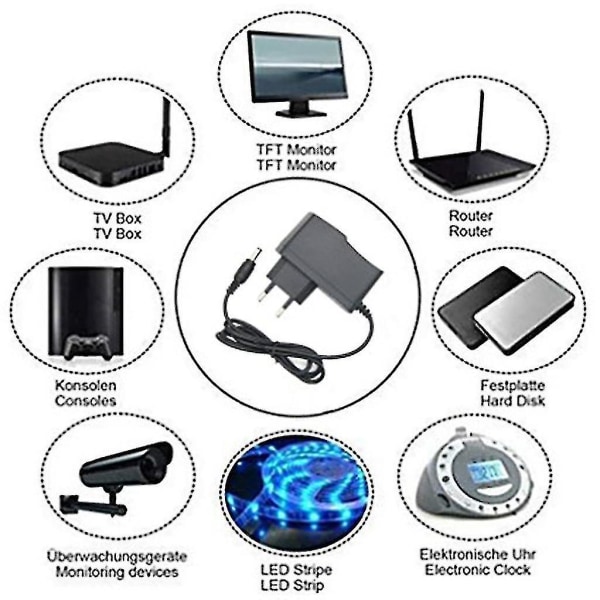 10v 1a 1,5a 2a 3a AC/dc adapteri power laturi LED-valonauhoille - Snngv (3A, US)