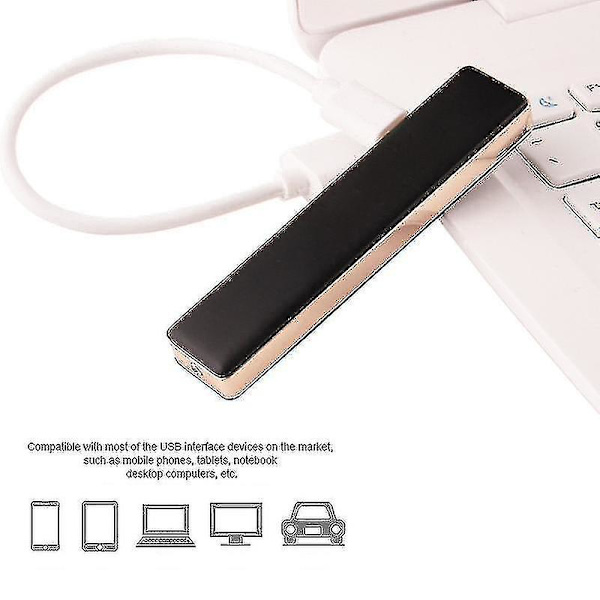 Elektrisk tändare USB-laddningsbar flamlös vindtät smal design med USB-kabel