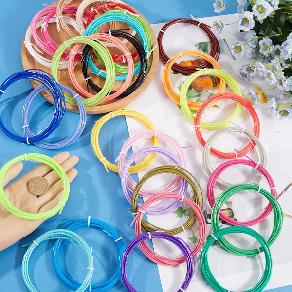 3D Pen PCL Filament Efterfyldninger 3D Print Pen Filament 1,75 mm Blandet Farve Dimensionel Passer De fleste 3D Print Penne 5 Meter (20 Bundter, tilfældig farve)