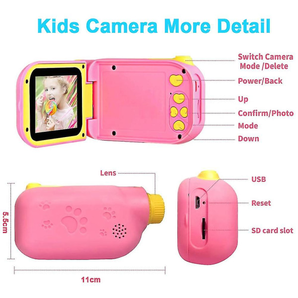Lasten digitaalivideokameralelut 2 tuuman videokameran digitaalikameralelut ottaa kuvia