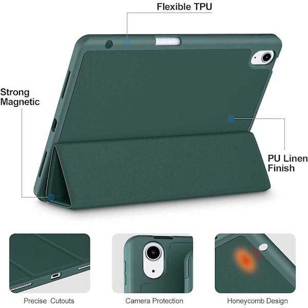 Fodral Kompatibelt Med Ipad Air 4:e Generation 2020 10.9 Tum [Pennhållare/2:a Pennladdning] [Automatisk Sömn/Vakna], Trivikt Stativ Smart Fodral