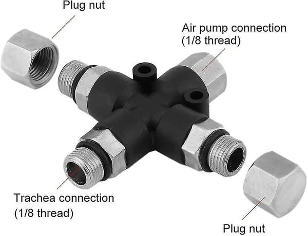 Airbrush-kompressor - 1/8\" Bsp 3-vägs splitterslangadapter