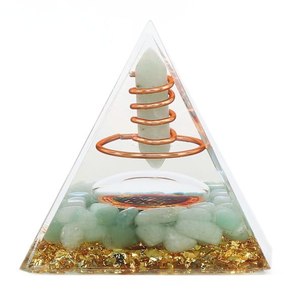 Pyramid Crystal Energy Generator 6cm Sten Koppar Handgjord Pyramid Dekoration För Positiv Energi Meditation