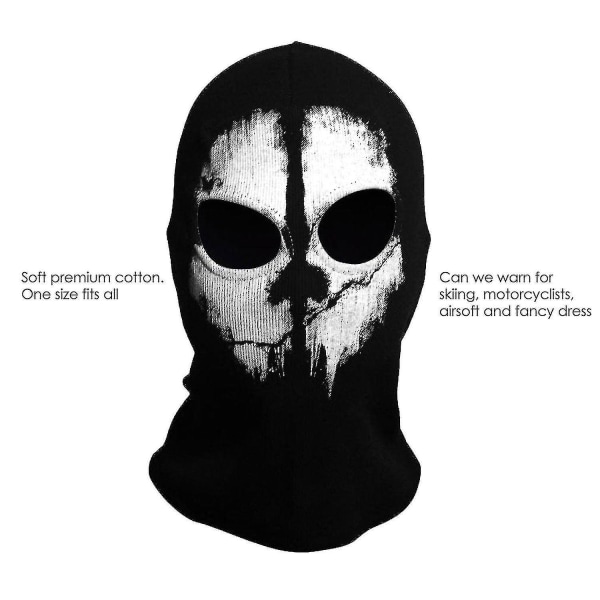 Ghost Mask - Balaclava Motorcycling Paintball One Size Väri musta