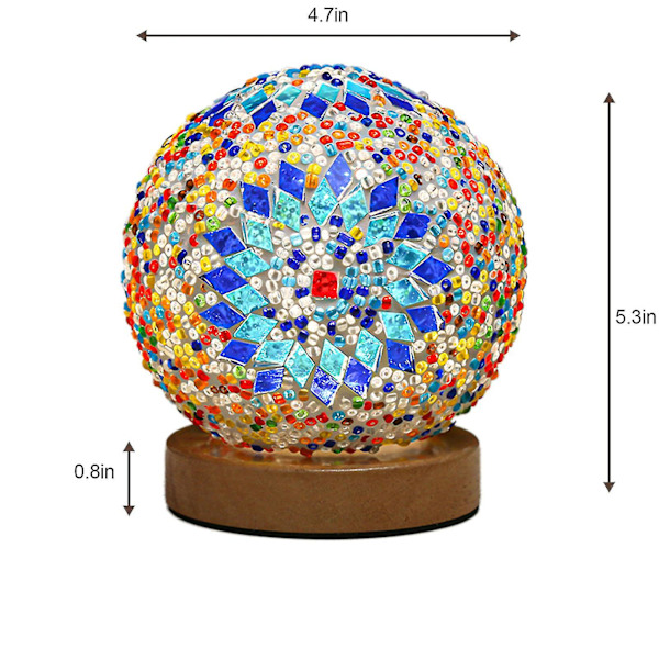 Romantisk og fri barokk nattlampe bohemsk stil kreativ oppladbar borddekorativt glass deko soverom - Snngv（bohemia blå）