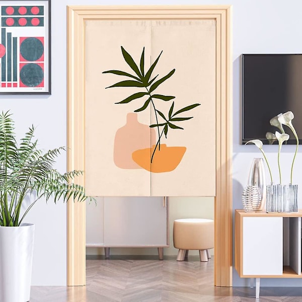 Morandi Abstrakt Dörrgardin Kikhålsfri Hushållsavskiljare Gardin Hålfri Sovrum Halvgardin Köksdörrgardin B85cm X H150cm