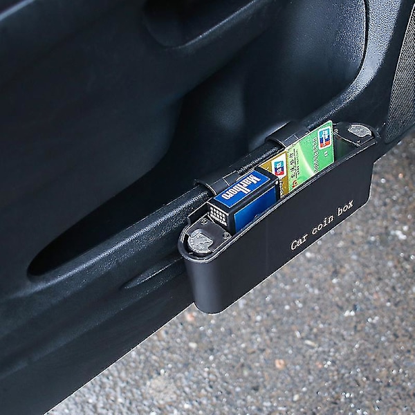 Automatisk Bärbar Plast Stabil Svart Mynthållare Förvaring Mini Box