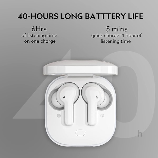 Trådlösa hörlurar, Qcy T13 headset Bluetooth 5.1 med mikrofon touch-kontroll, 40 timmars speltid