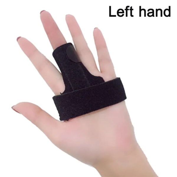 Fingerskena för Splint Ortos Händer Justerbar Helfingerskena Långfinger（Svart，vänsterhand）