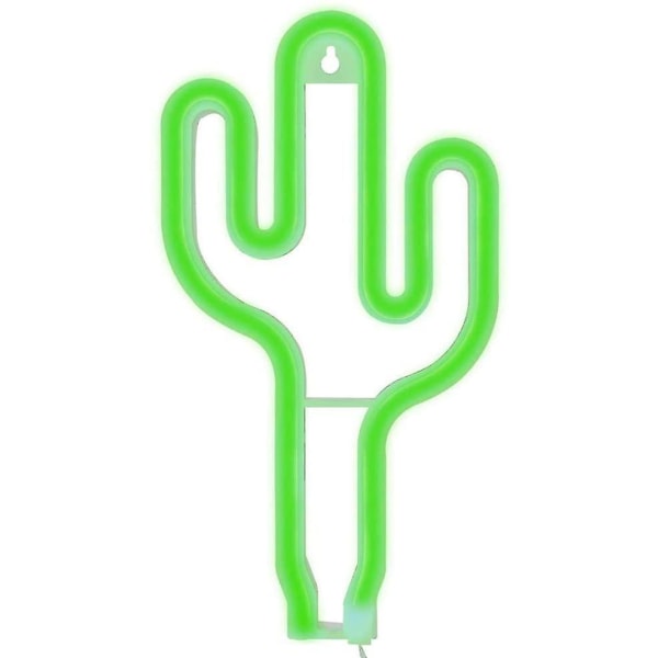 Led Green Cactus -neonkylttiseinäkoriste, joka sopii perhehuoneen juhliin
