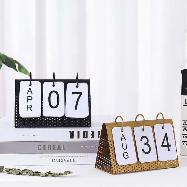 Bordkalender Ornament Metal sort