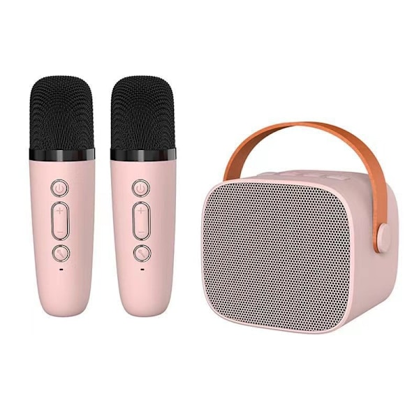Mini Karaoke-maskin för barn, Bärbar Bluetooth-högtalare med trådlös mikrofon, Presenter till pojkar och flickor 4-10 år gammal födelsedag julfest (Rosa)