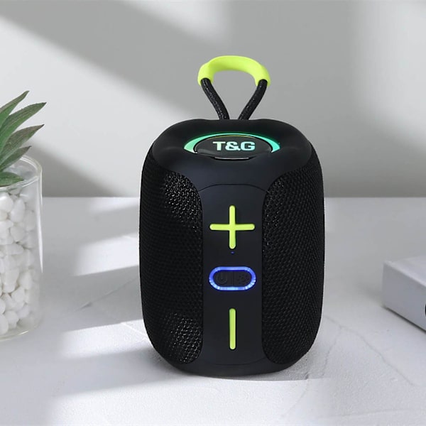 Ny utsökt cylindrisk bärbar bas Bluetooth-högtalare färgglada lampor cool presentljud