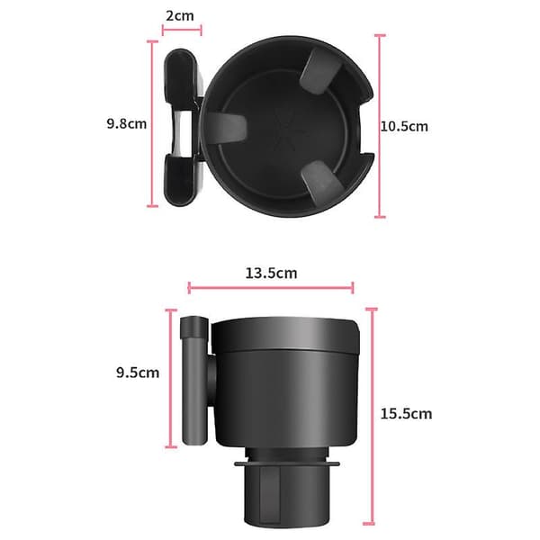 Koppholderutvider for bil (justerbar) - Passer til Hydro Flask, Yeti, Nalgene, store 32/40 oz. flasker og store drikker
