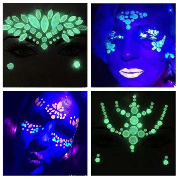 Face Jewels Gems Adhesive Glitter Tattoo Sticker Festival Rave Party Body Decor (stil 6)