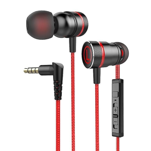 Gaming-øretelefon-headset G21 3,5 mm kabelforbundet Universal In-ear Gaming Hifi-øretelefon-headset med mikrofon Multi-farve valgfrit (rød)