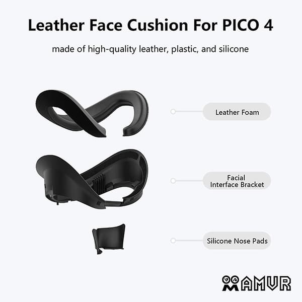Elastisk ventilert skinn ansiktsputer myk ansiktsputer brakettsett for Pico 4 VR-headset tilbehør