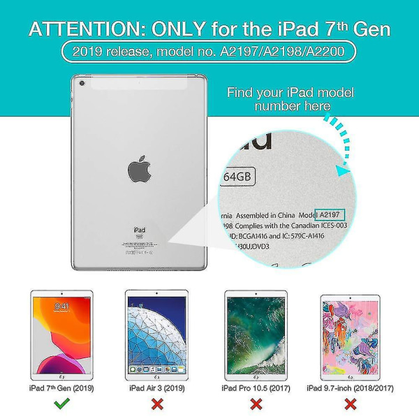 Smart Case For The Ipad 7th For Ipad 10,2" Generation Case(Silvergrå)