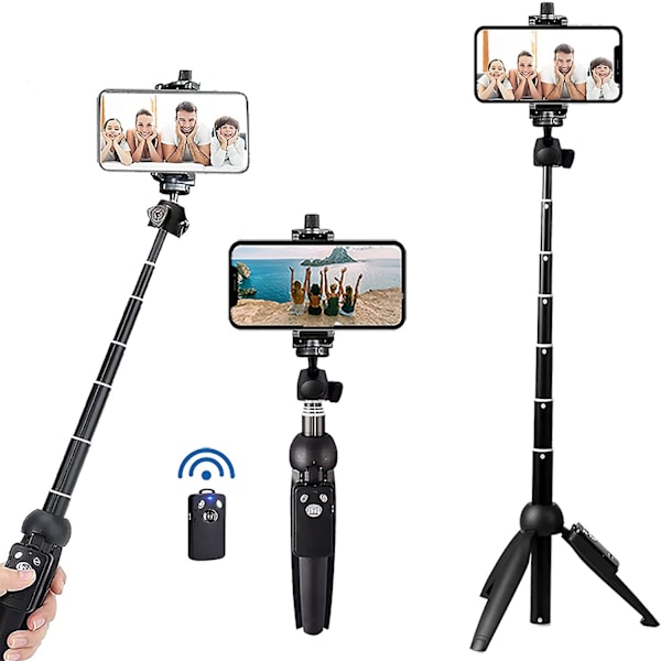 Portabel 40 Tums Selfie Stick Telefonstativ Av Aluminiumlegering Med Trådlös Fjärrutlösare Kompatibel Med Iphone 13 12 11 Pro Xs Max Xr X 8 7 6 Plus, Och
