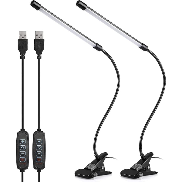 Led bordslampa, ögonvårdande dimbar bokläslampa med USB laddningsport, 10
