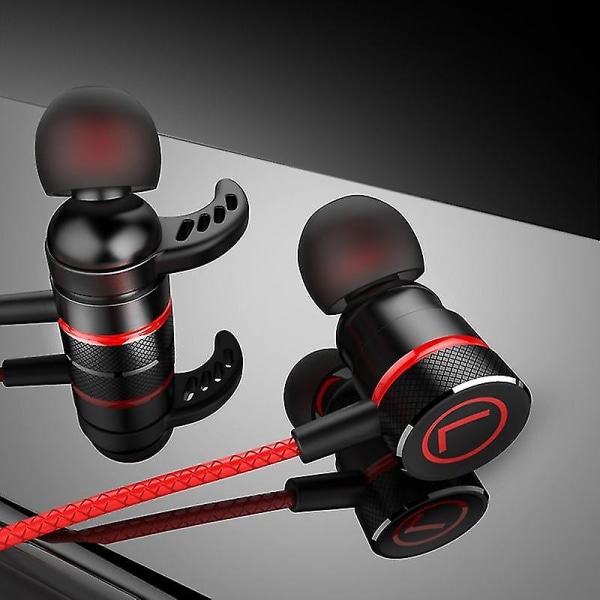 Gaming-hörlurar Headset G21 3,5 mm trådbundet Universal In-ear Gaming Hifi-hörlurar Headset med mikrofon Flerfärgad tillval（röd）