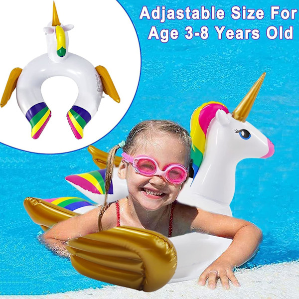 Enhörning & Flamingo Pool Float (2-pack), Uppblåsbara Badringar Strandfloaties För 3-8 Åriga Barn Småbarn Flickor Pojkar Sommar Strand Pool Dekorationer