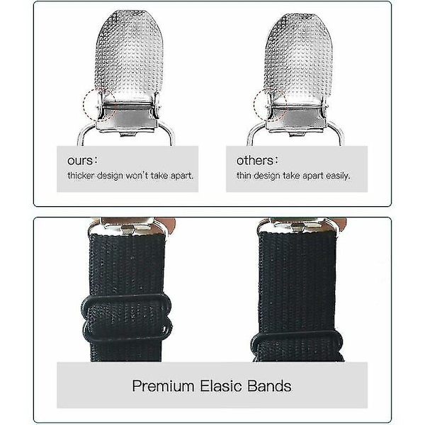 Elastiska tvärband för lakan, justerbara fästband för lakan, 4 sidor för