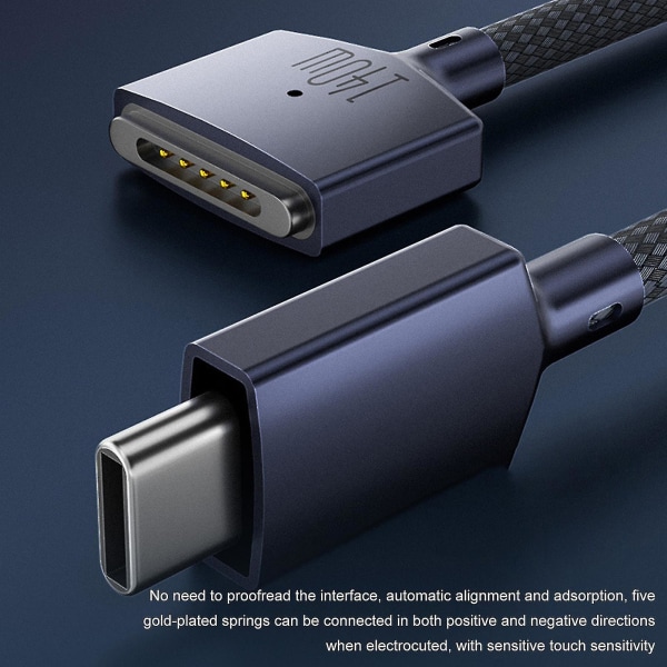 Typ-c till magnetisk laddningskabel Typ-c-adapterkabel för Macbook Pd3.1 140w snabbladdningsadapterkabel för Macbook-strömförsörjning - Snngv（Vit）