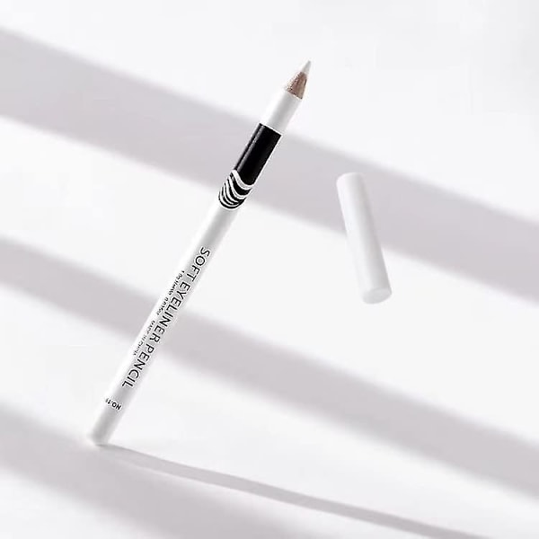 12 st Vit Eyeliner Långvarig Eyeliner Make Up Pennor Lätt Att Färga Liggande Silkworm Pencil