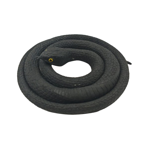 Realistinen kumi käärmelelu puutarharekvisiitta vitsi kepponen lahja villi matelija kuuma (musta)