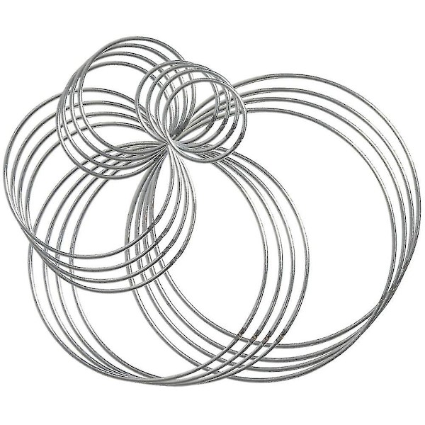 20 stycken metalldrömfångarringar, hoops, stål hantverk silverringar för hantverk, macrame och andra DIY (haoyi)